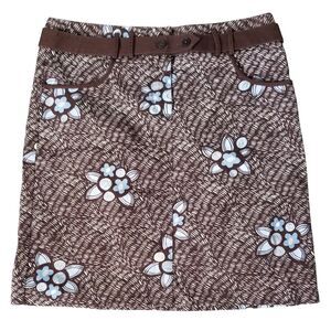 ❤️3/$12 Ann Taylor LOFT Stretch Skirt 4 Brown Short Mini A-Line